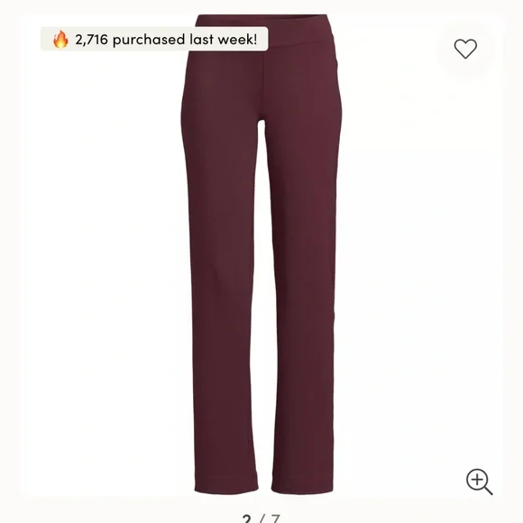 Land’s End Women’s Starfish Mid-Rise Straight Leg Pants Size Medium Fuchsia - Picture 7 of 8